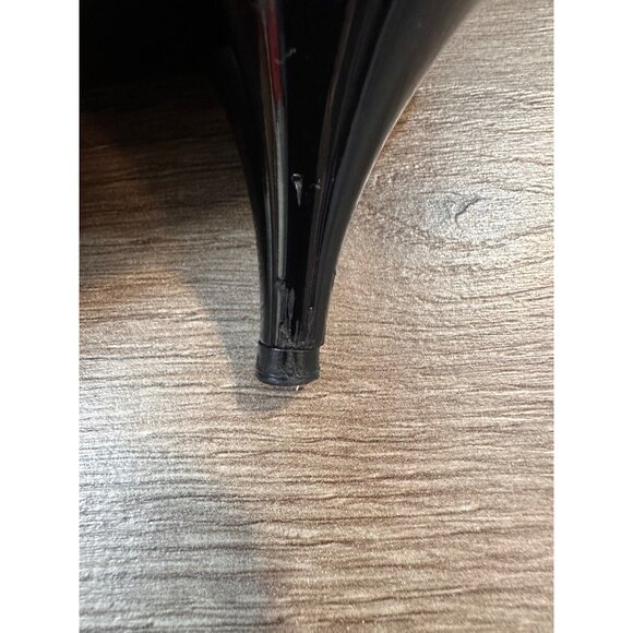 Vintage CHANEL Two Tone Brown Black Leather Ballet CC Bow Pumps Heels 37 - Picture 8 of 15